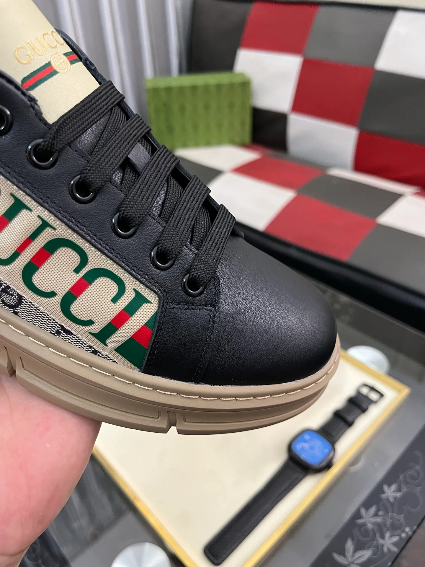 Men's shoes 💰400⌚️⌚️《GUCCI*》The latest hot-selling casual shoes, top brand [seduce] luxury~purchase, top~quality. [Strong] The upper is made of imported breathable cowhide stitching fabric material ➕ Breathable sheepskin feet (•) Fine workmanship. Code number: 38-442️⃣Colors available